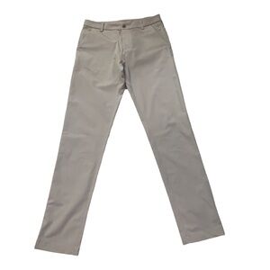 Mens Lululemon Commission Pant Slim Fit 30x33 Warpstreme Khaki Tan Great Cond